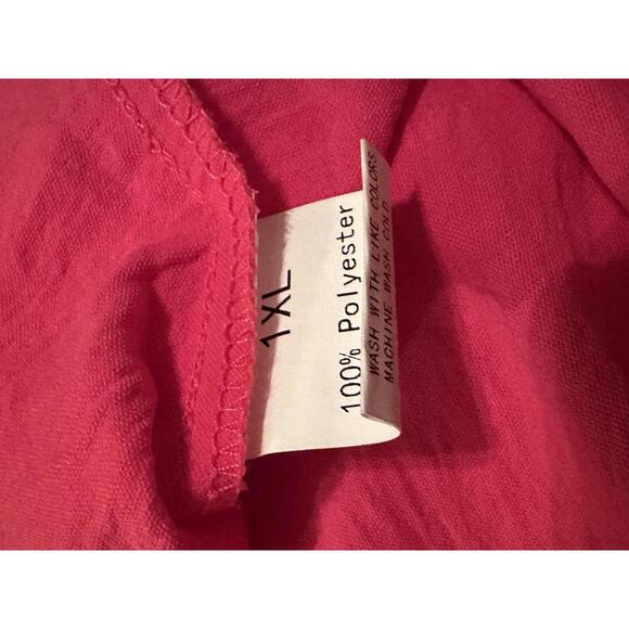 Women’s Hot Pink Sleeveless Ruffle Neck Blouse 1XL - Picture 3 of 3